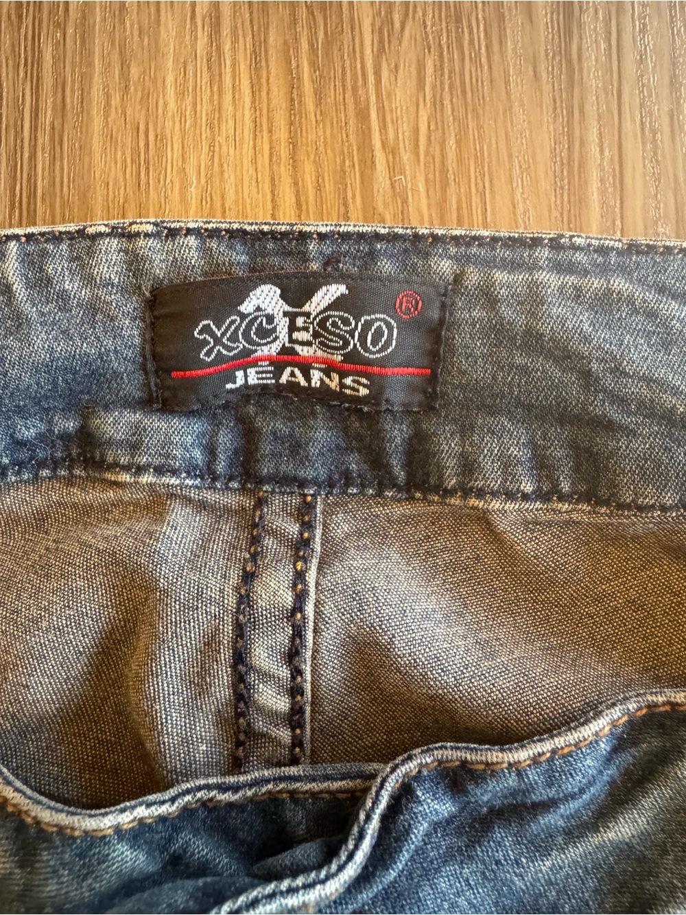 Xceso Women’s Distressed Blue Flare Jeans - Picture 4 of 9